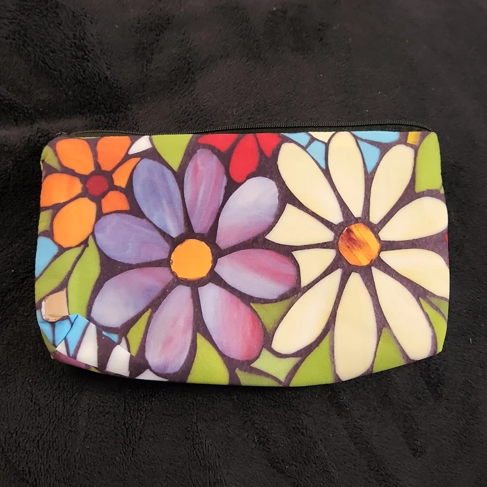 NEW- Cosmetic bags- colorful flowers